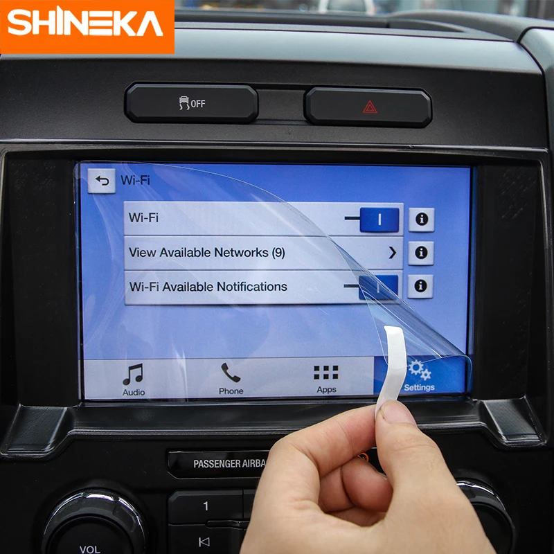 

SHINEKA Interior Mouldings for ford f150 Accessories Car Screen Protector Navigation Screen Protector for Ford F150 2015+