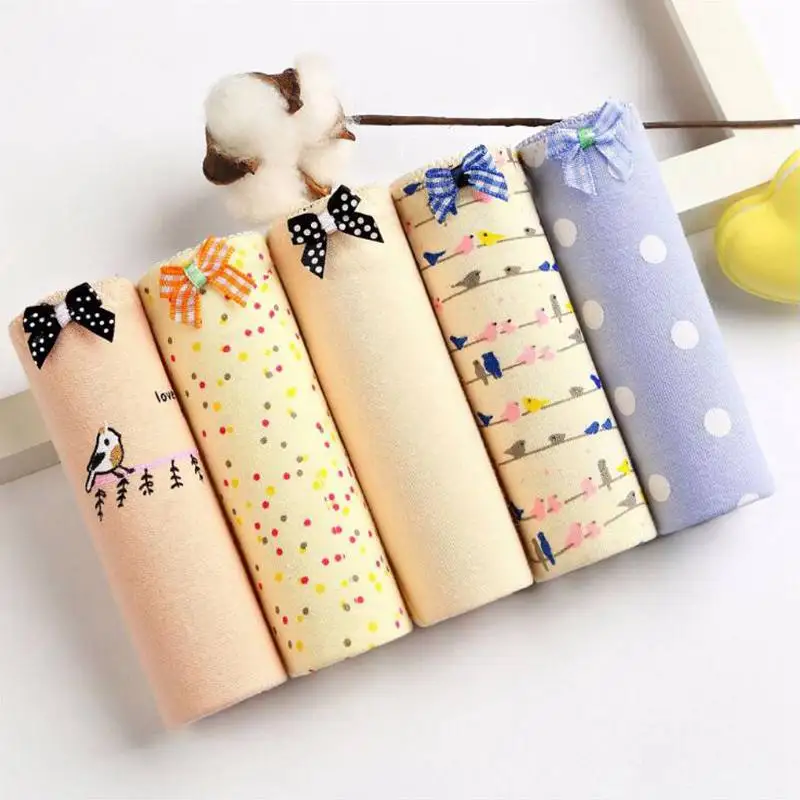 Новое поступление женские хлопковые трусики в горошек дышащие милое нижнее