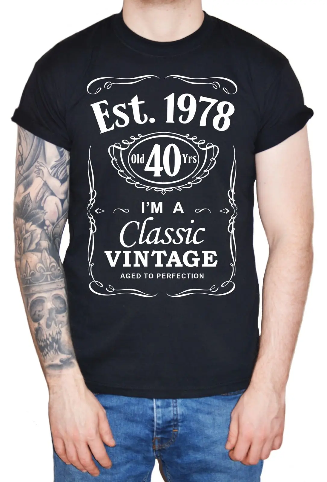 

2019 New Cool Tee Shirt Men's 40th Birthday T-Shirt Est 1978 Vintage Man Fortieth 40 years Gift