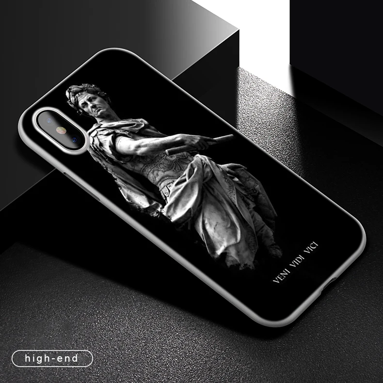 Мягкий чехол из ТПУ для iPhone 13 12 Mini 11 Pro XS Max XR X 8 7 6 Plus SE 2020 S с изображением статуи
