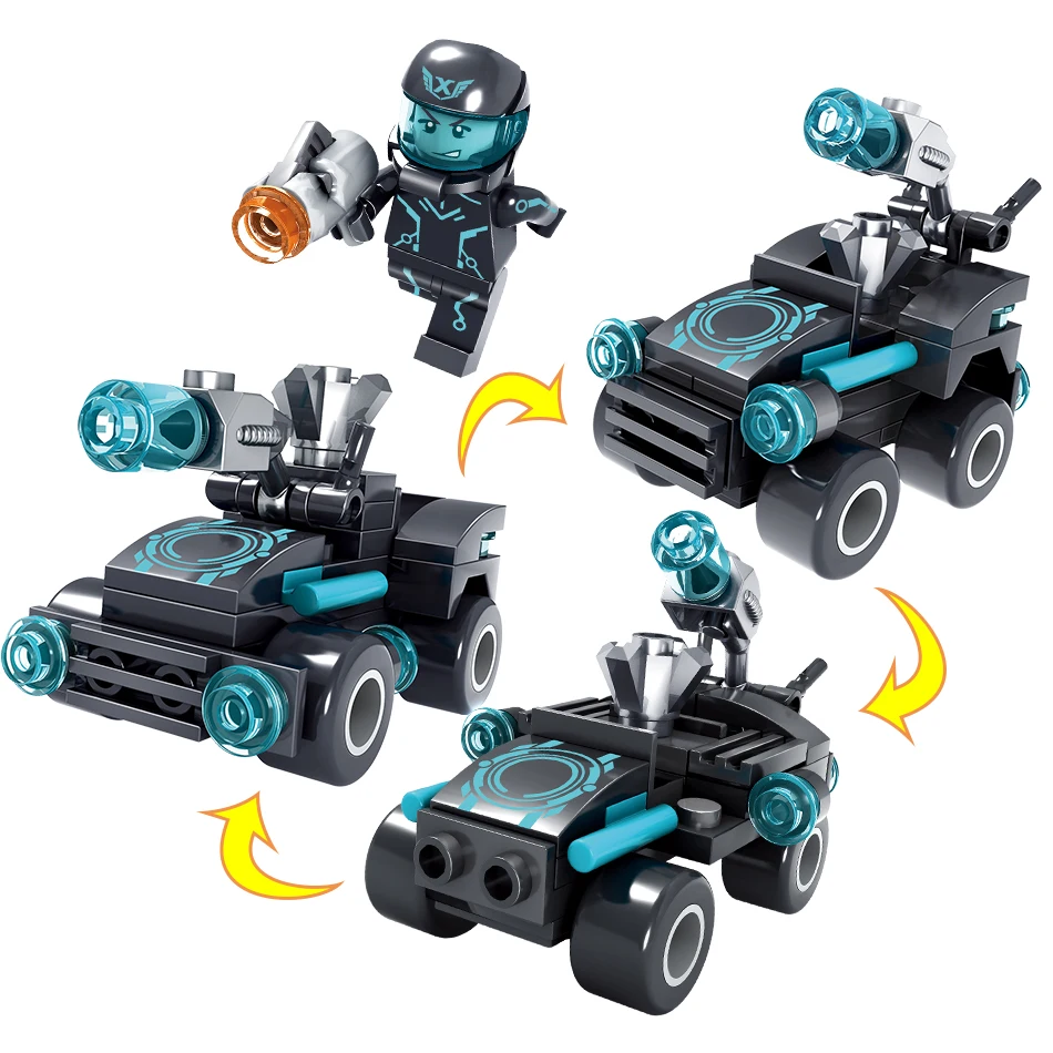 Кази 3in1 строительные блоки город война полиции серии мини фигурки кирпичи оружие