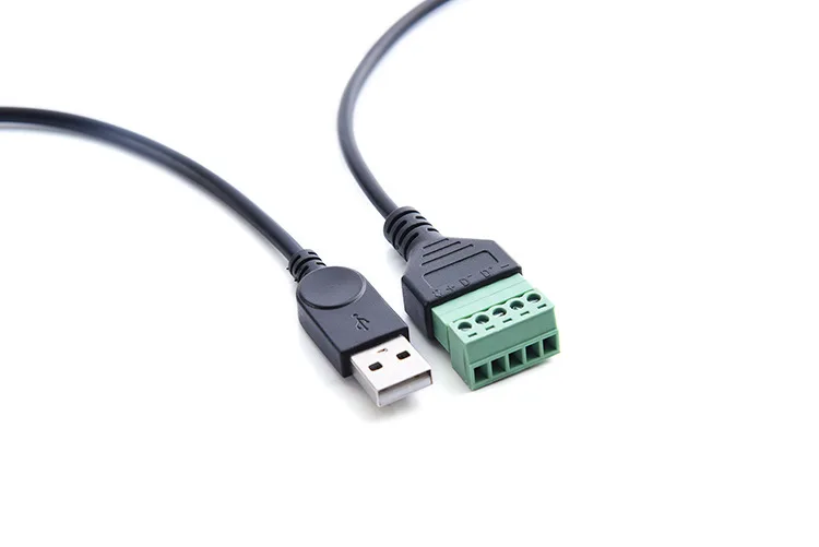 10 шт./лот USB 2 0 Тип A Штекерный 5-контактный винт с экранированным клеммным кабелем |