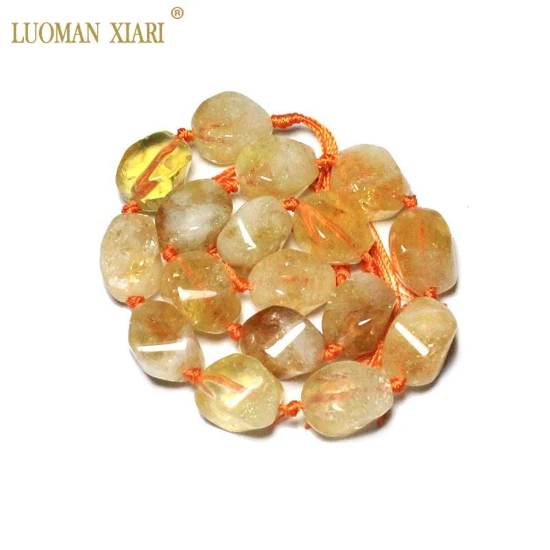 Citrine Изысканные натуральный розовый кварц яшма аметист цитрин бусы из камня амазонита для самостоятельного изготовления ювелирных изделий браслет, ожерелье 15*20 мм - Цвет: Citrine
