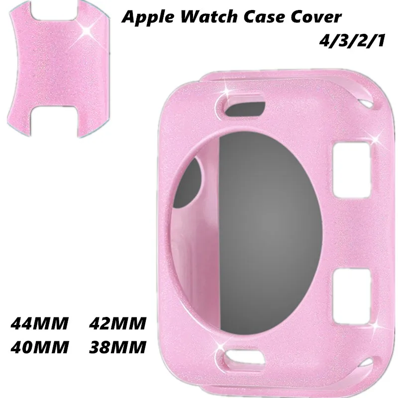 ТПУ блестки чехол для часов Apple Watch серии 4/3/4 2/1 защита от вспышки цветной бампер