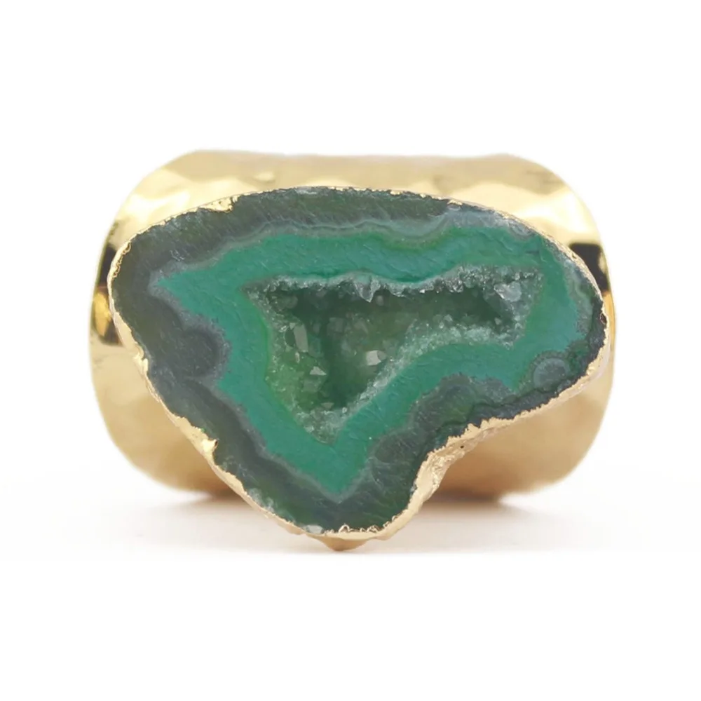 Druzy модное кольцо из натурального камня с сердолином фиолетовые Агаты винтажное