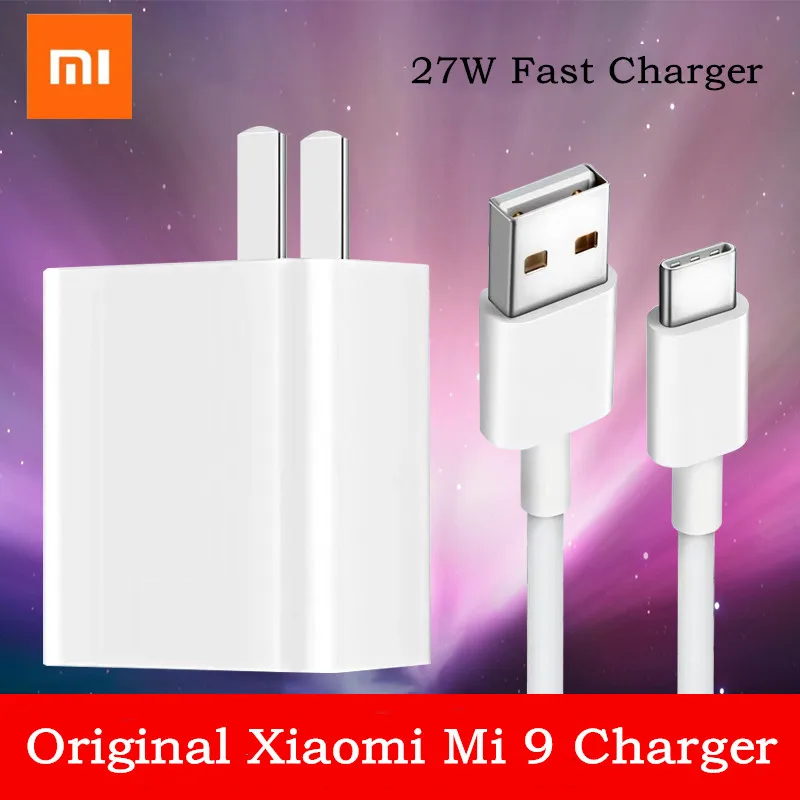 Xiaomi mi 9 настенное зарядное устройство 27 Вт USB адаптер type-C кабель для mi 8 Lite 8se 9se Max 3 2/mi x 3 2 s/Red mi note 7/Pocophone f1
