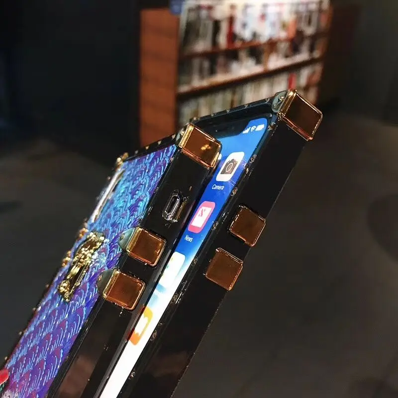 Ourpho Новый Модный чехол для iPhone X XR XS MAX fish scale лазерный подиумный показ 6 6s 7 8 plus |