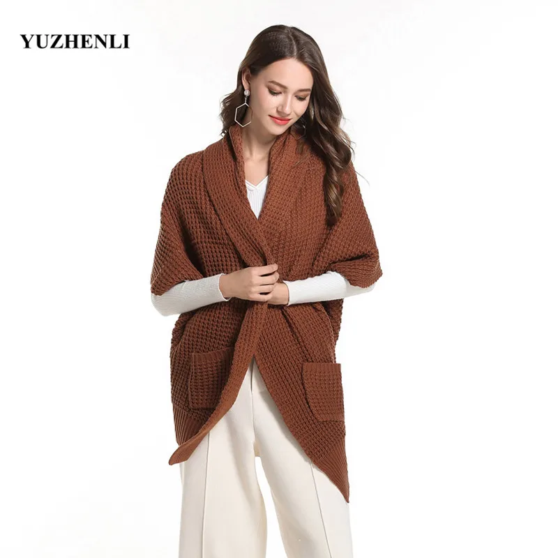 Yuzhenli New Elegant warm autumn winter sweater cardigan women Twist knitted Casual red |
