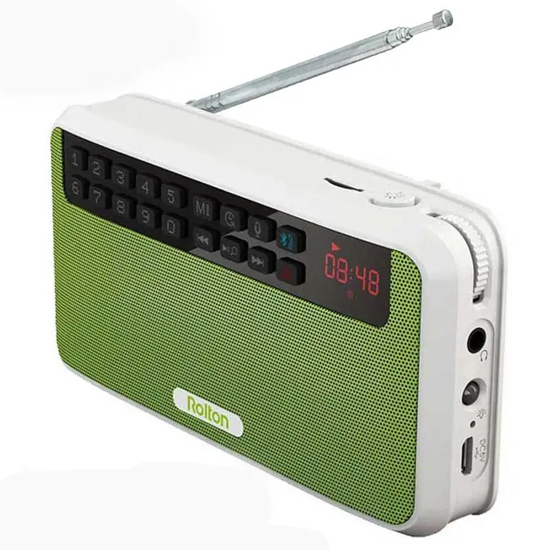 Стерео портативные мини Bluetooth колонки беспроводные Hands Free с fm-радио Поддержка TF карты воспроизведения и рекордер и фонарик - Цвет: Green