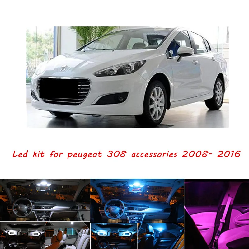 7 шт. без ошибок светодиодный светильник для интерьера комплект посылка Peugeot 308