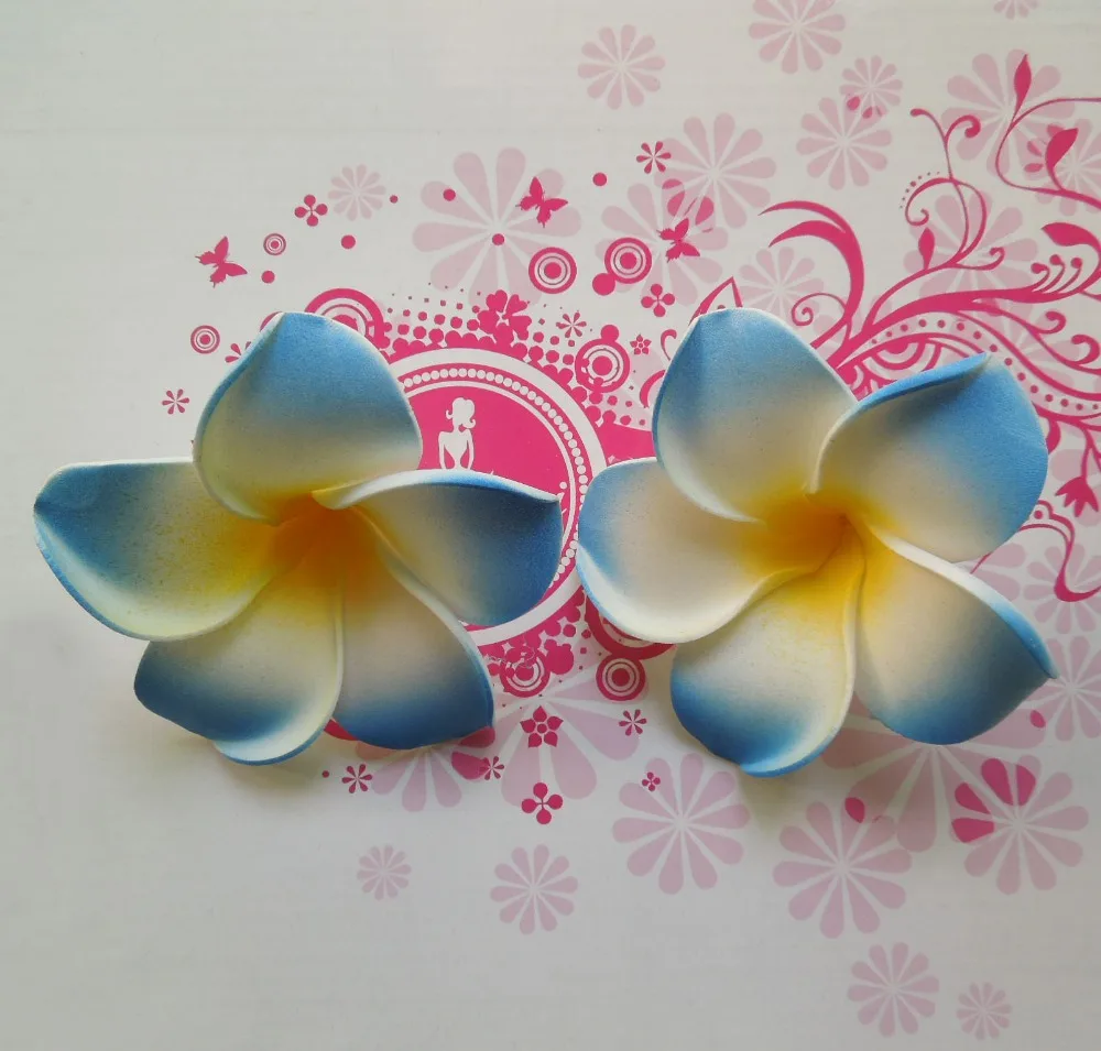 100 шт 4 см EVA Пена Frangipani волосы цветы искусственный Гавайский цветок Плюмерия