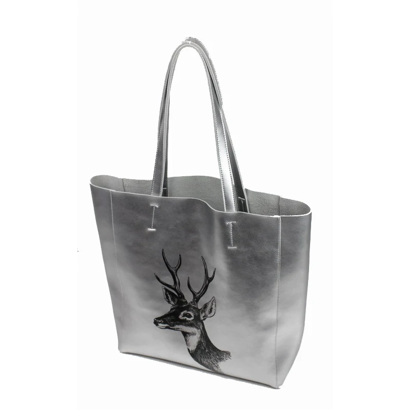 Женская сумка с оленем и плечевым ремнём повседневный комплект больших сумок из