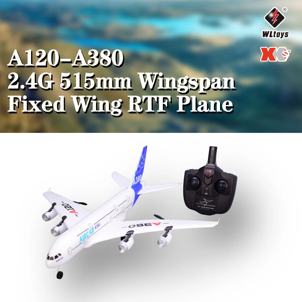 WLTOYS XK A120 A380 радиоуправляемый самолет Airbus 2 4 ГГц 515 мм размах крыльев 3CH