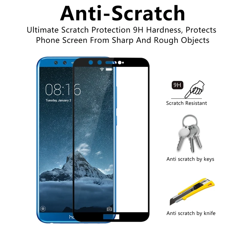 Для Huawei Honor 9 Youth Edition/Honor Lite защита экрана 2.5D HD полное покрытие Закаленное стекло