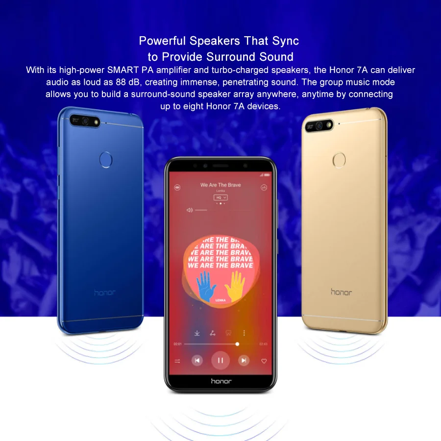 Оригинальный мобильный телефон Honor 7A 5 7 дюймов 3 Гб ОЗУ 32 ПЗУ Восьмиядерный
