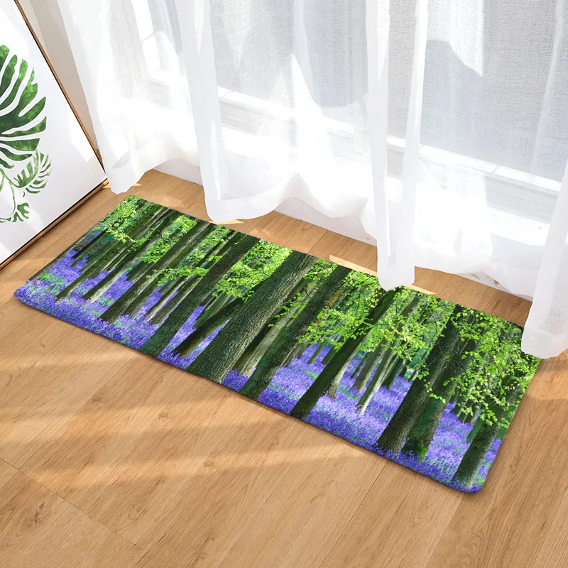 3D кухонный ковер лаванда сад лес спальня Придверные коврики туалетный коврик