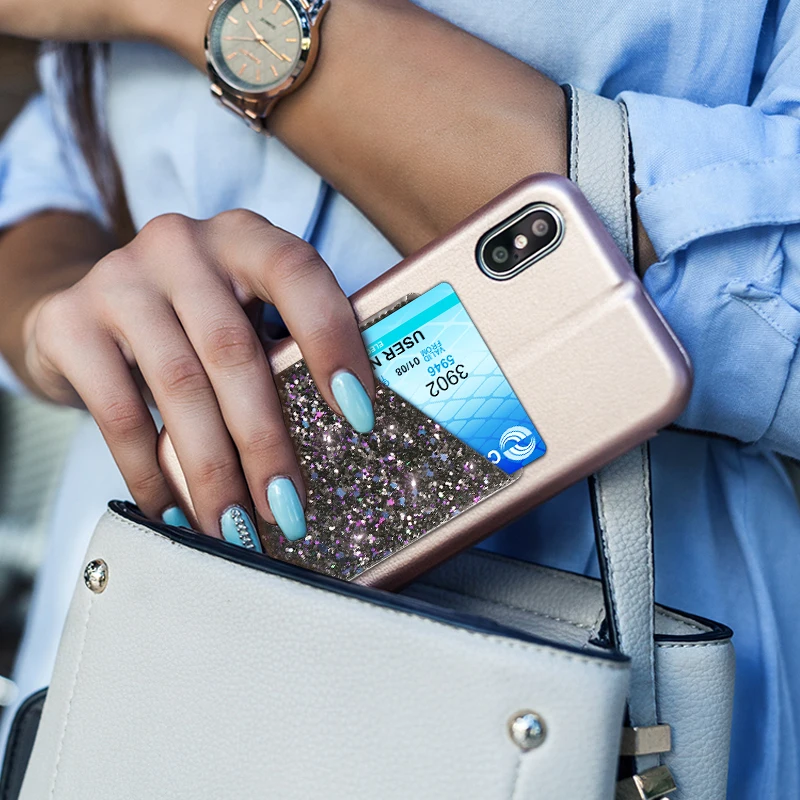 FLOVEME несверсаемые клейкие наклейки для карт iPhone 6S 7 8 Plus 5 X карман световых Samsung Galaxy