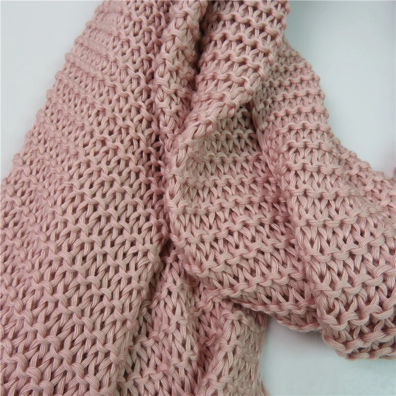 Зимний вязаный шарф для женщин белый pom искусственный мех мяч дизайн хороший