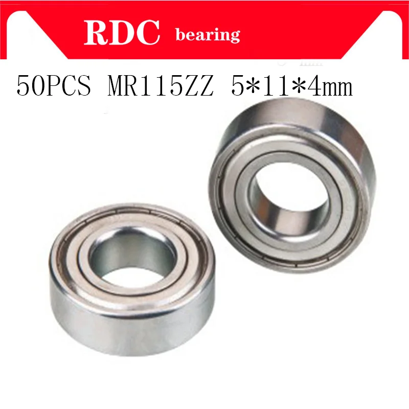 50 шт. ABEC-5 MR115ZZ MR115Z MR115 ZZ L-1150ZZ 5*11*4 мм 5x11x4 металлическое уплотнение миниатюрный