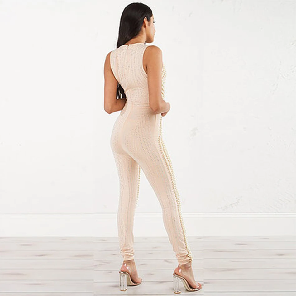 2018 Новые летний комбинезон Для женщин знаменитости вечерние О образный воротник