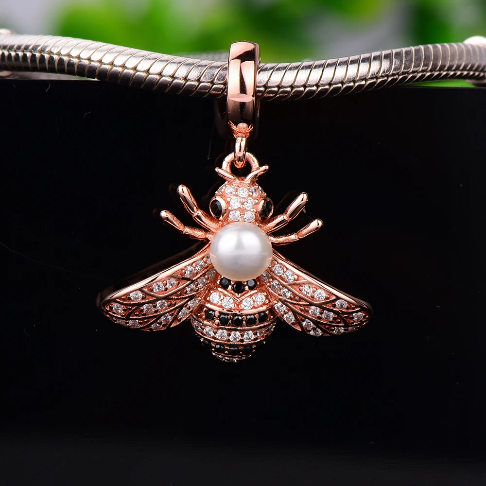 Серебряная подвеска в виде пчелы подходит для браслетов Pandora серебро 925 пробы