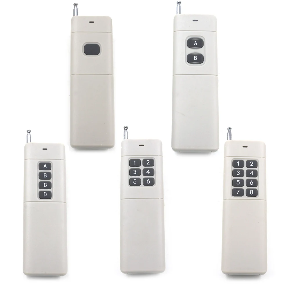 Высокомощный Радиочастотный пульт дистанционного управления, 3000 м, 1 канал, 2 канала, 4 канала, 6 каналов, 8 каналов, 1, 2, 4, 6, 8 каналов, Радиочастотный пульт дистанционного управления, передатчик 315/433 МГц