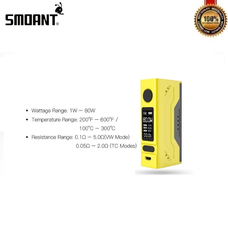 Оригинальный Smoant Battlestar мини 80 Вт TC коробка мод питание от одной 18650 ячеек для 510