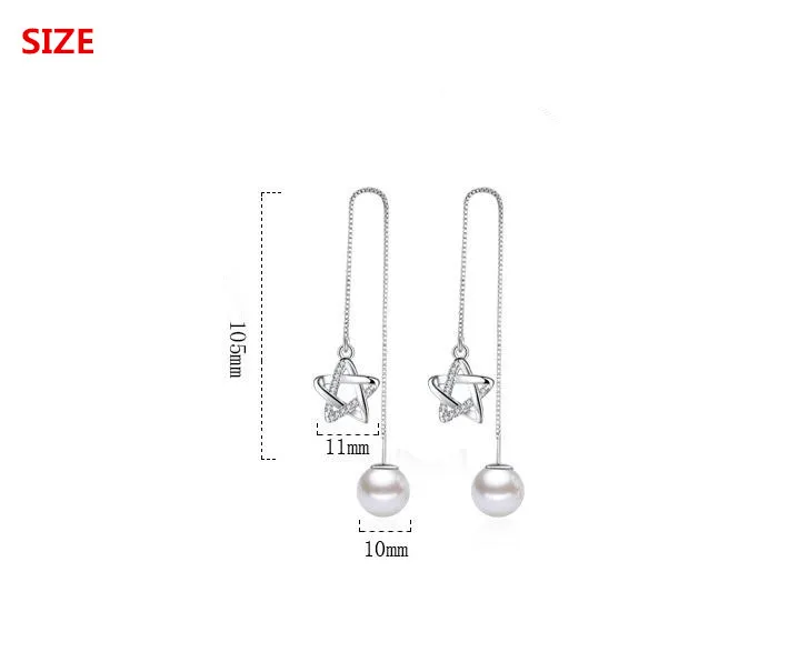 Акция Стерлинговое Серебро 925 пробы модные жемчужные хрустальные серьги в форме