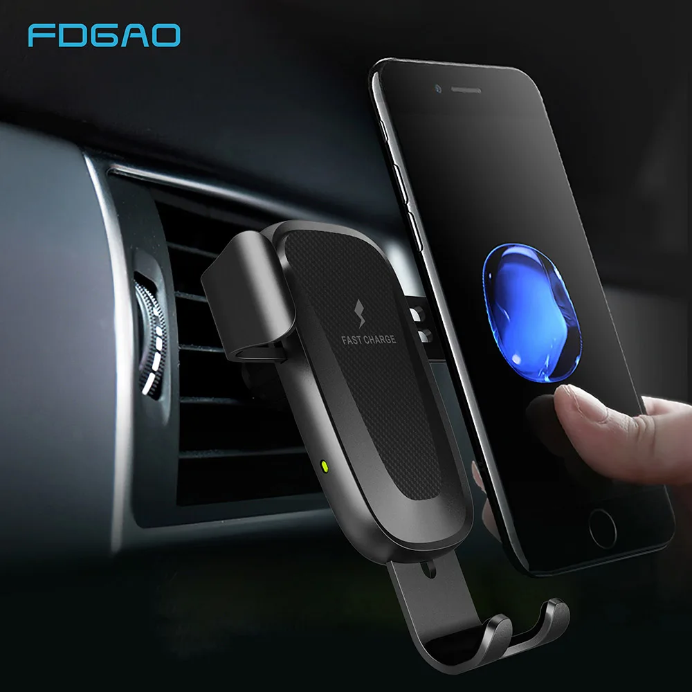 FDGAO Gravity Индукционная Автомобильная Беспроводная зарядка для iPhone XS Max X XR 8 Быстрая зарядка держатель телефона на вентиляции для samsung Note 9 S9