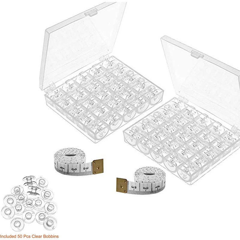 

50Pcs Sewing Machine Bobbins Empty Bobbins Sewing Machine Spools Storage Box for Sewing Machine Parts and Accessories
