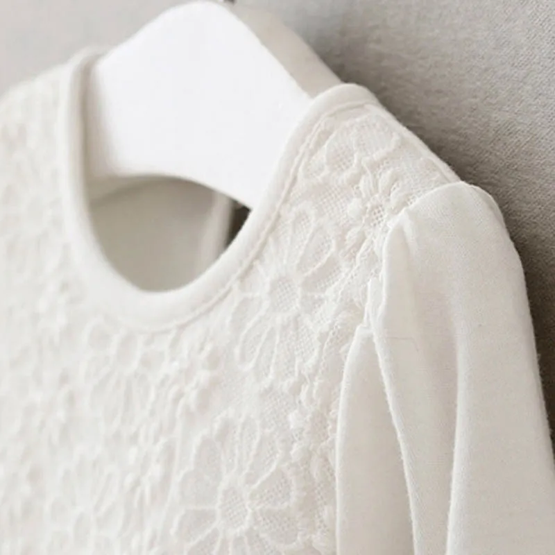 Модное платье для новорожденных девочек Vestido Infantil Bebe белые кружевные платья