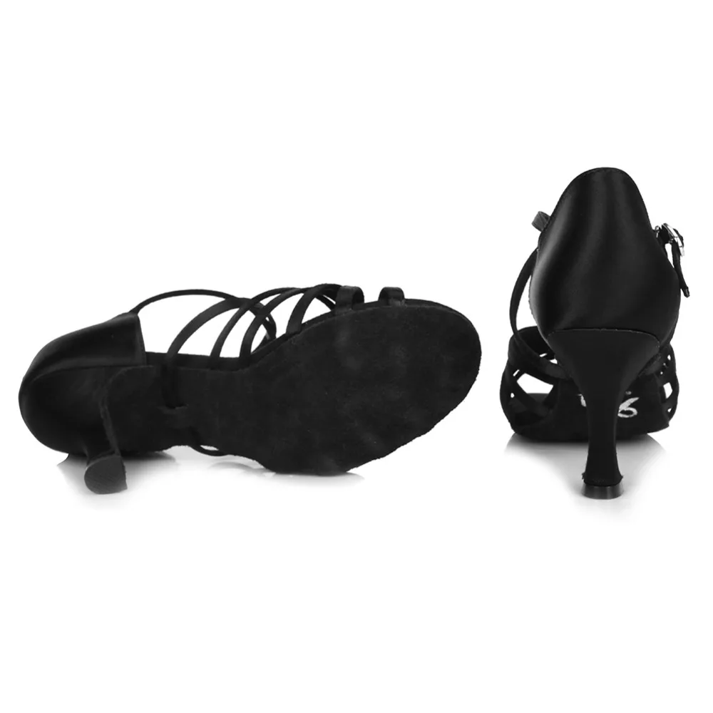High quality Black color Satin Latin dance shoes women ballroom dancing high heel | Спорт и развлечения