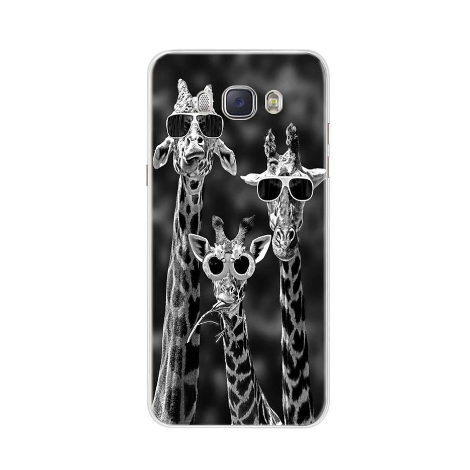 Цветной цветочный чехол для samsung Galaxy J5 j510 J510F, силиконовый мягкий чехол для samsung J5 J 5, чехол s, бампер - Цвет: Черный