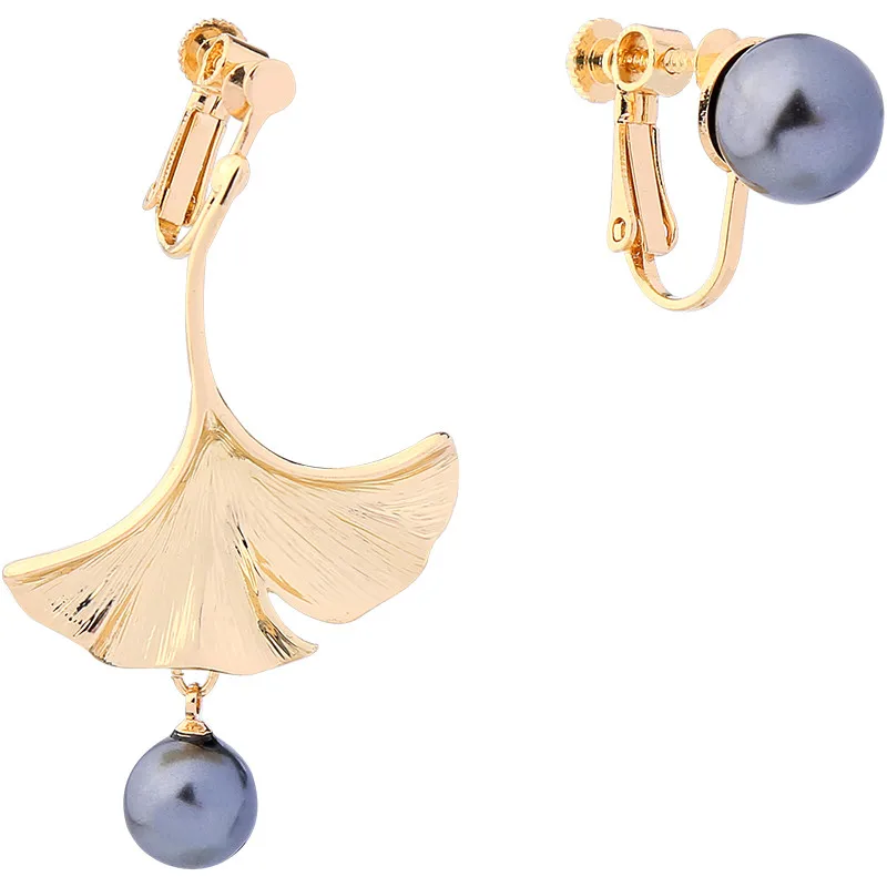 XQ popular ladies jewelry New fashion leaf earrings set white imitation pearl asymmetrical woman combination | Украшения и