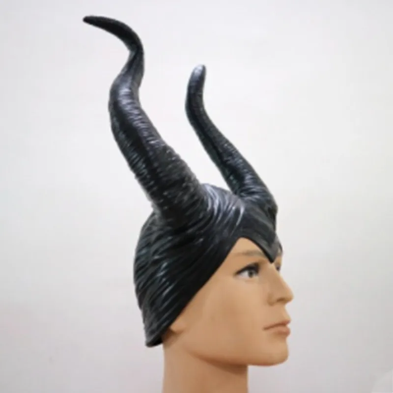 Maleficent рога косплей маска головные уборы Черная Королева шлем головной убор Хэллоуин маскарадные реквизиты для вечеринки