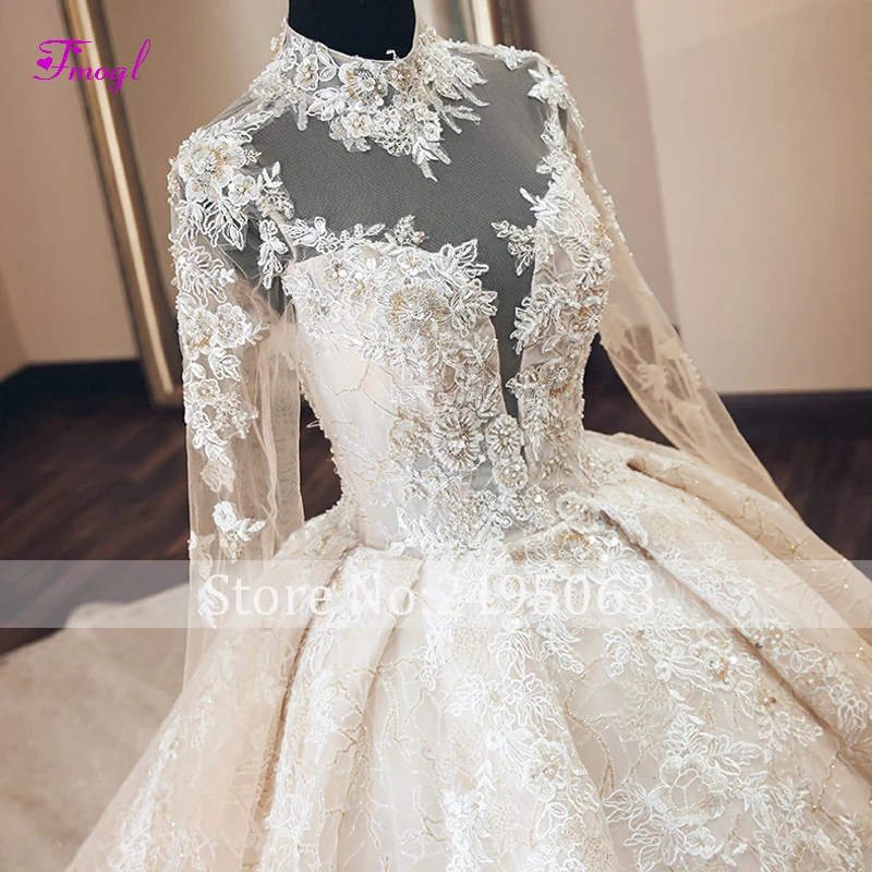 Vestido de Noiva аппликации двор поезд расшитый бисером А силуэта Свадебные платья 2019