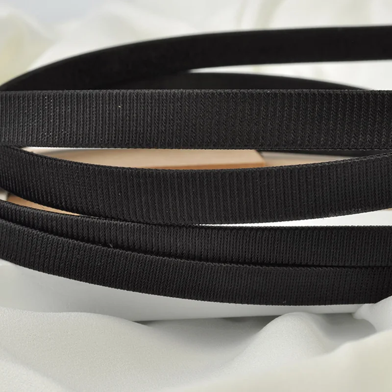 10 шт 5 мм 10 мм черная лента Grosgrain покрыты однотонные металлические повязки с бархатом, с проволочной повязки для волос, DIY аксессуары для волос
