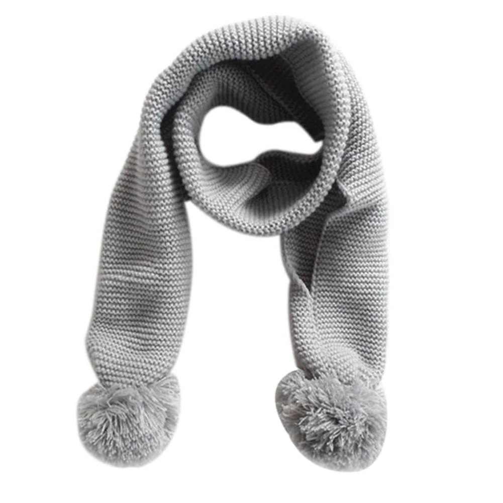 Winter Kids Baby Double Ball Scarf Girl Scarves Hot Boy Necklace Knitted For 2-6 Years 4 Colours | Детская одежда и обувь