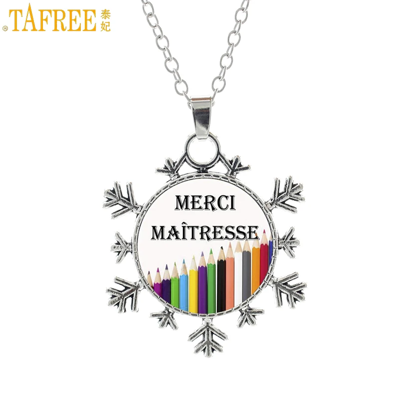 Новинка подвеска в виде снежинки TAFREE с надписью Je maitresse для женщин винтажное