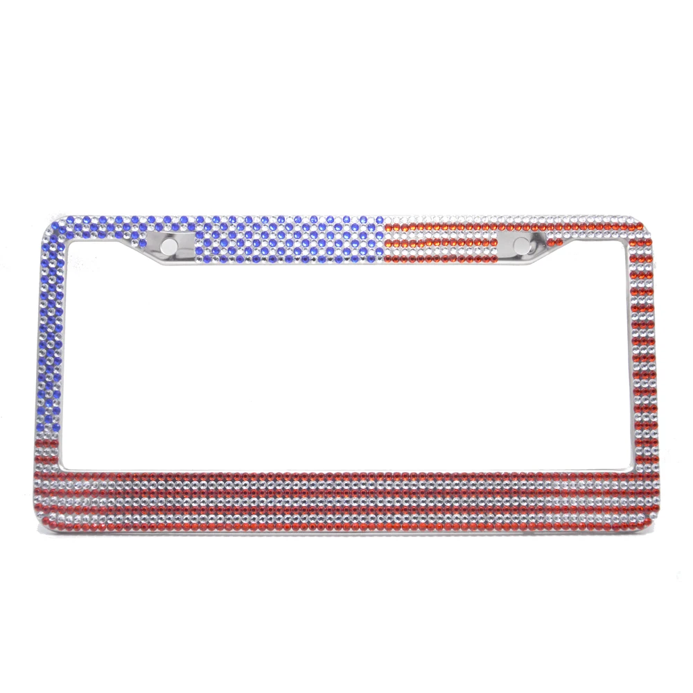 Флаг США Bling Pure ручная работа Водонепроницаемый держатель рамки номерного знака