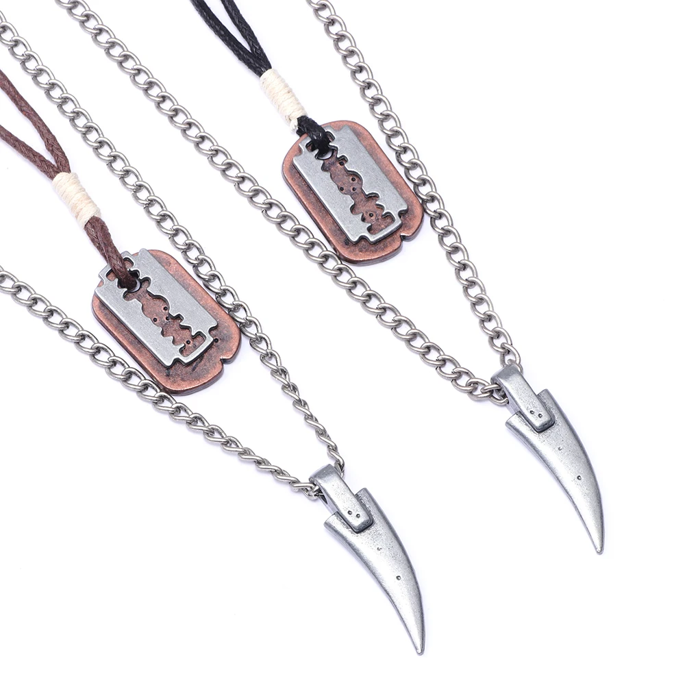 Волчий Клык лопасти сплав кулон ожерелье мужские ювелирные изделия крутая