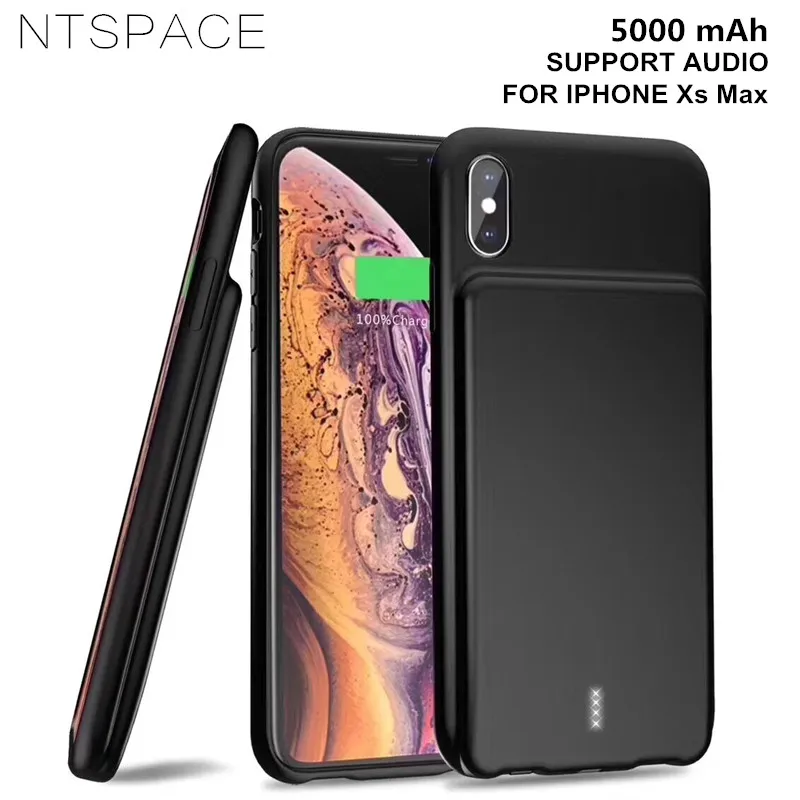 NTSPACE 5000 мАч Внешний аккумулятор зарядное устройство чехол для iPhone Xs Max XR power Case Портативный блок питания зарядный чехол с аудио