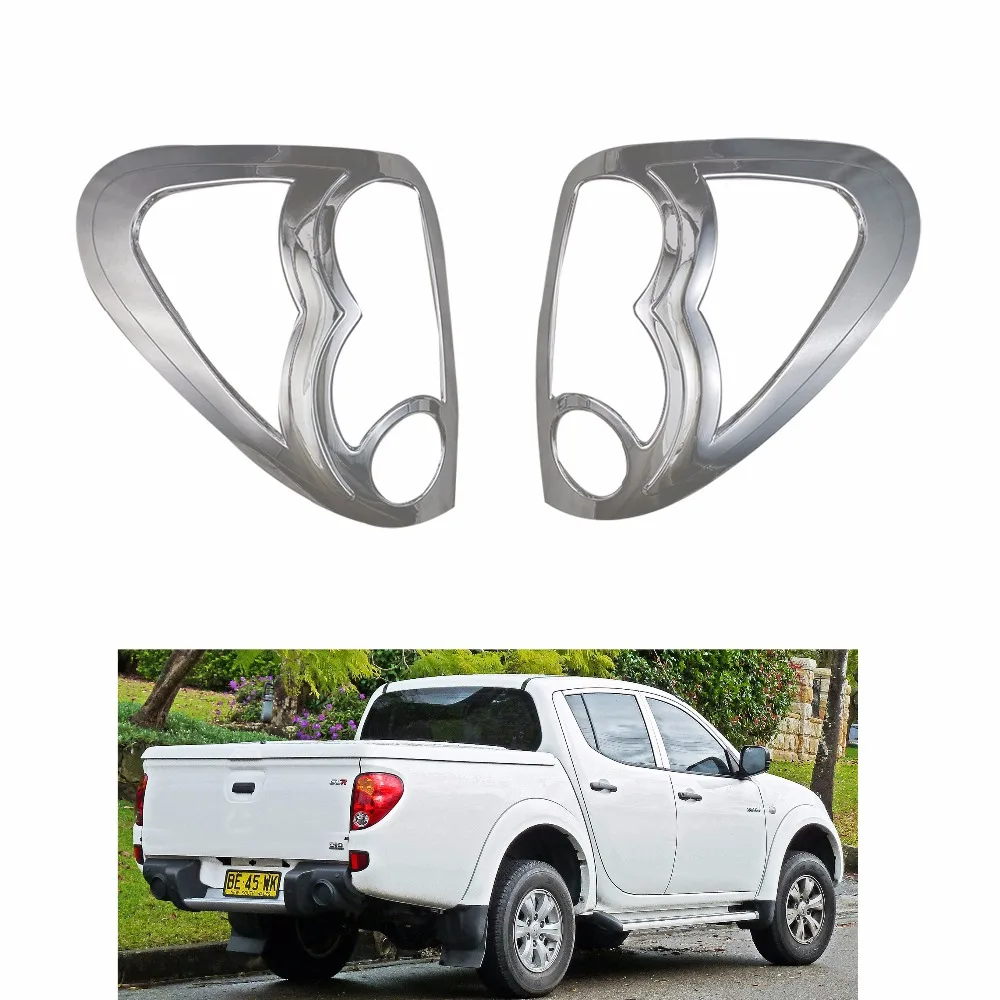 2 шт. ABS Хромированная задняя фара крышка противотуманной фары отделка для Mitsubishi Triton L200 2005- автомобильные аксессуары