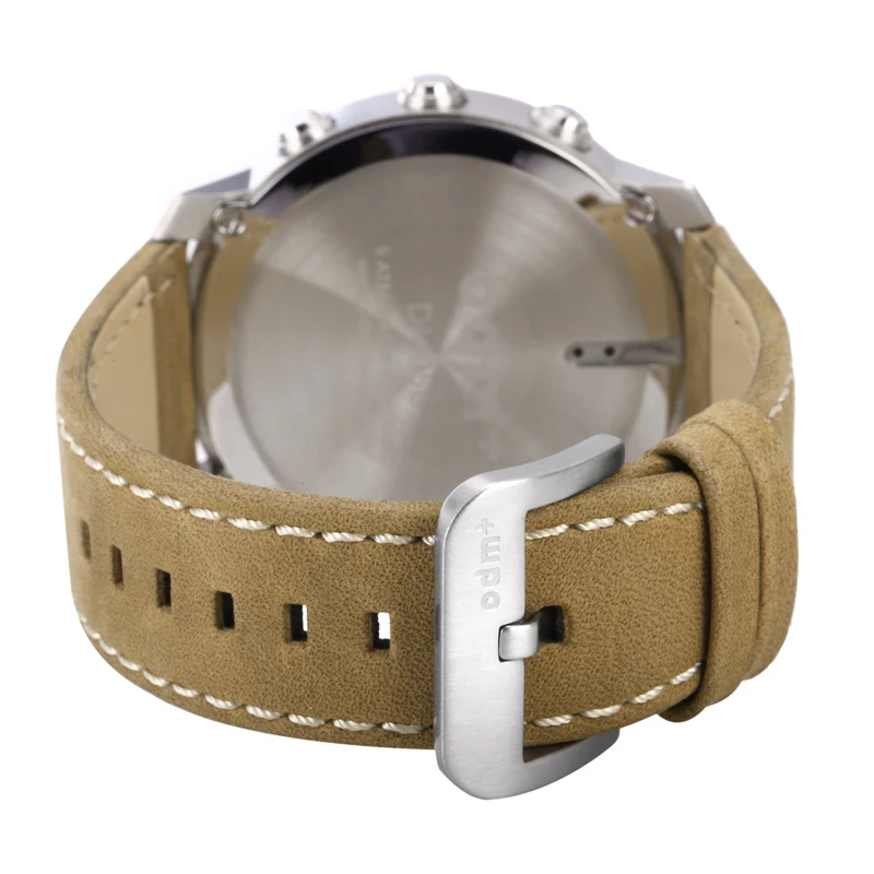 ODM мужская спорт Цифровые часы Часы С Натуральной Кожи Группа Работает Компас