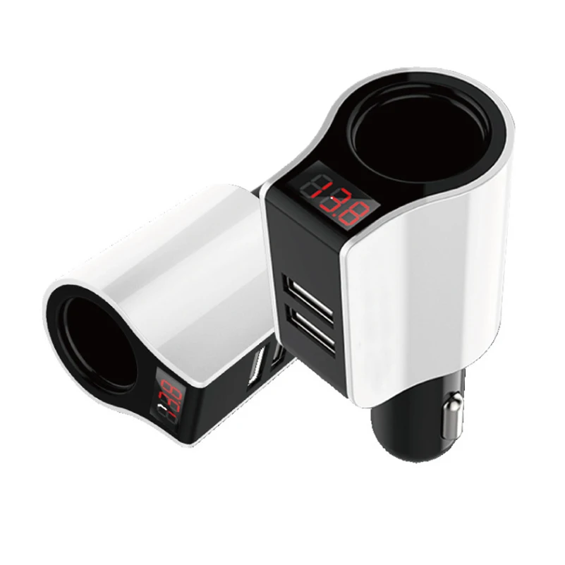 Универсальное автомобильное зарядное устройство с двумя usb-портами 2,1 А, мини-адаптер для iPhone, samsung, htc, huawei, прикуриватель, адаптер для зарядки телефона