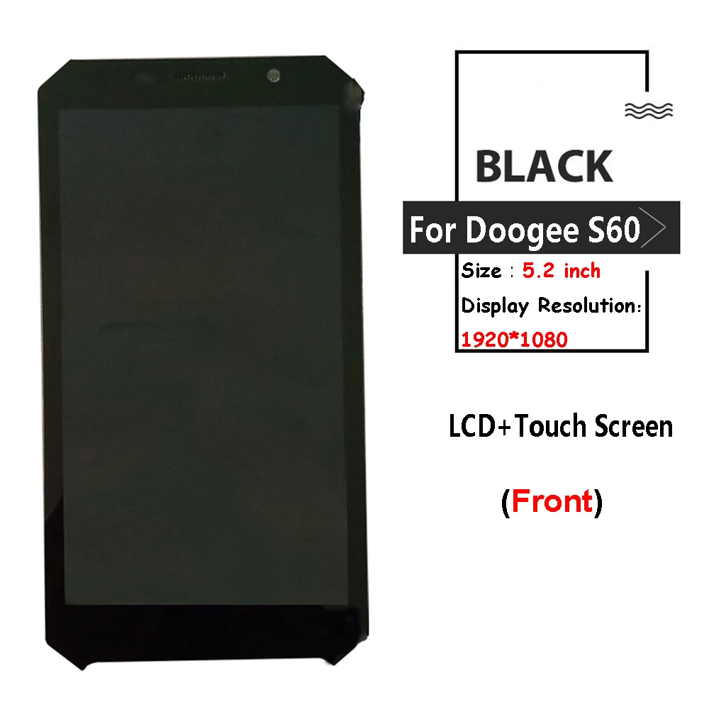 ЖК дисплей + сенсорный экран с рамкой для 5 2 дюймового Doogee S60 Lite 100%