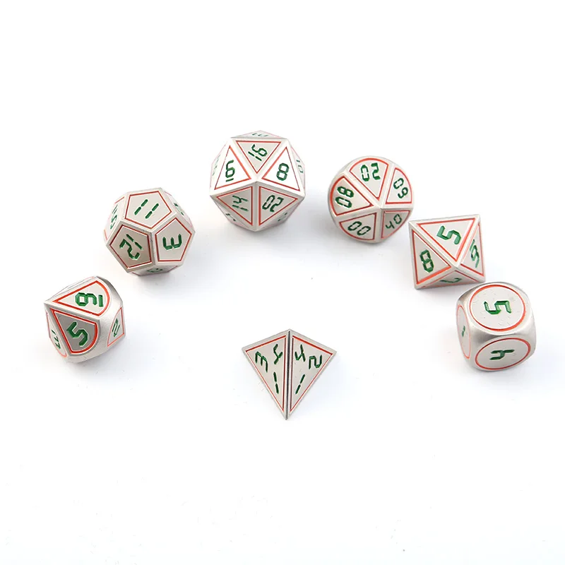 Dnd многогранные металлические игральные кости набор Rpg Подземелья и Драконы Tafelblad игра Rood Zilveren Rand Digitale кубики Dados D8 10 12 20