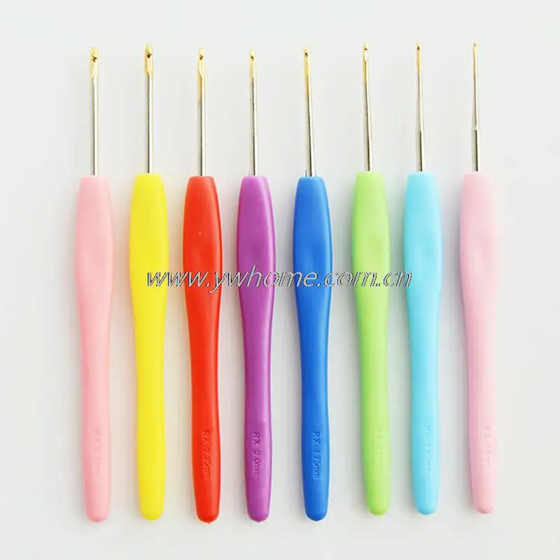 Набор мягких алюминиевых вязаных крючков Muti color 8 шт./компл. игл 1 0/1 25/1 5/1 75/2 0/2 25/2 5/2