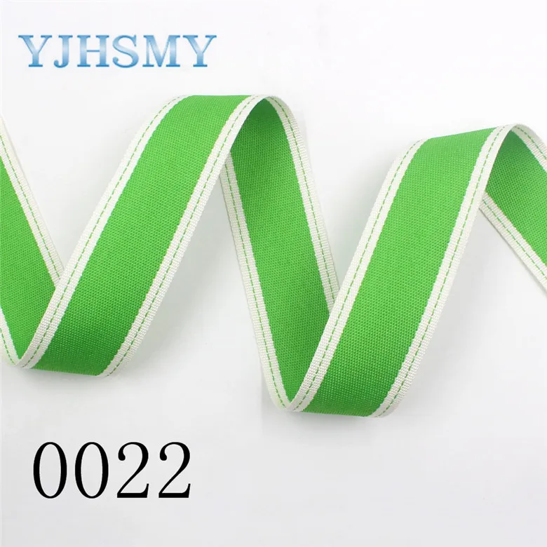 I-19712-1617 YJHSMY I-19712-1597, 10 ярдов/партия, 10/25/38 мм двухсторонняя двухцветная полосатая лента поделка бант повязка на голову подарочная упаковка МАТЕРИАЛЫ - Цвет: I-19712-1617