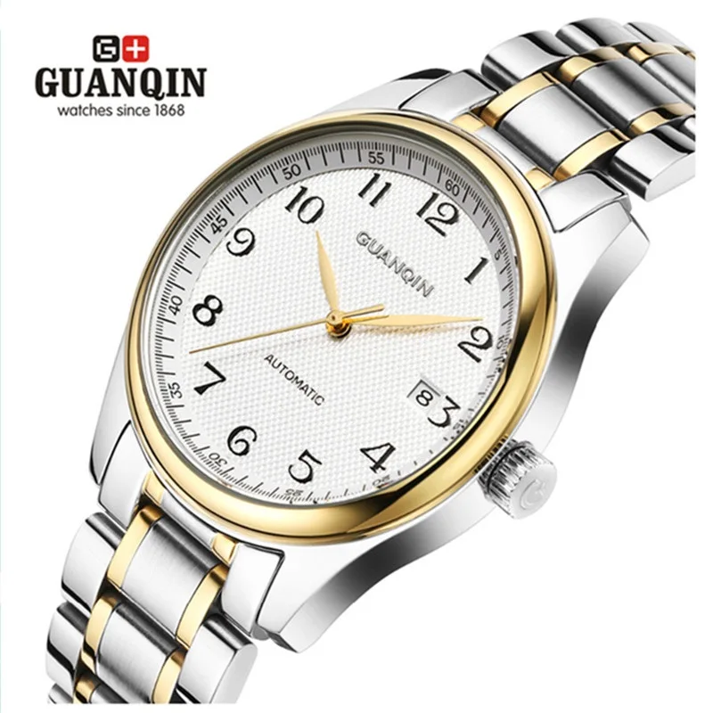 2021 GUANQIN Mens Watches Men Tourbillon Automatic Mechanical Watches Leather Strap Waterproof Calendar Wristwatches Male Clock